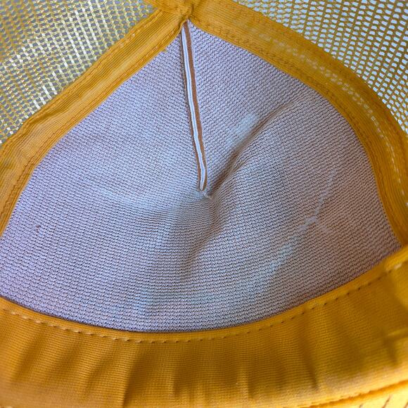 Vintage Stren Fishing Trucker Hat Mesh Snapback Yellow White Foam Front USA - Picture 7 of 9
